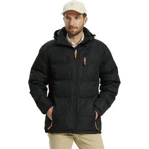 Alpha Camp Black Puffer Jacket Padded Winter Coat